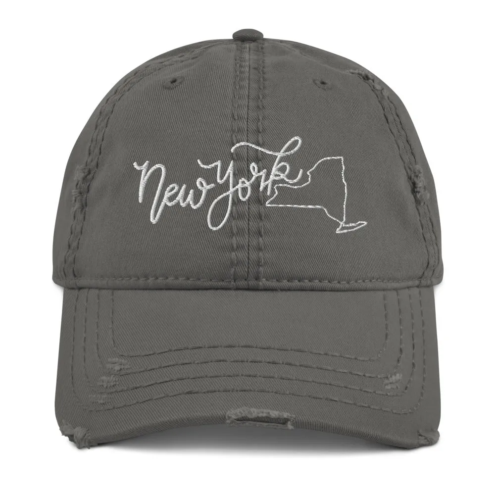New York Distressed Hat sold by Detailed Threads Boutique