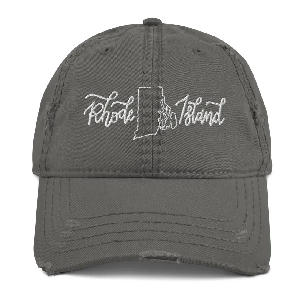 Rhode Island Distressed Hat sold by Detailed Threads Boutique