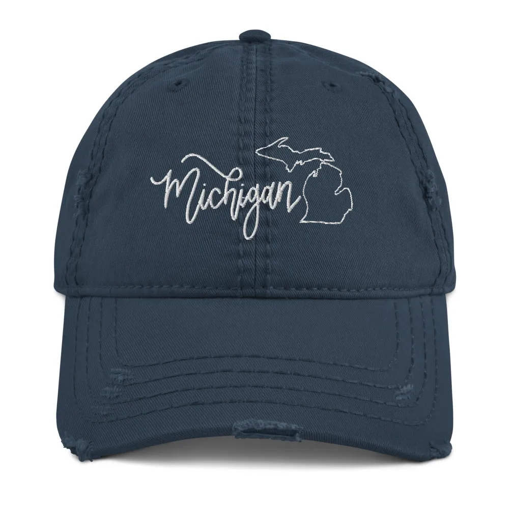 Michigan Distressed Hat sold by Detailed Threads Boutique product image thumbnail 2
