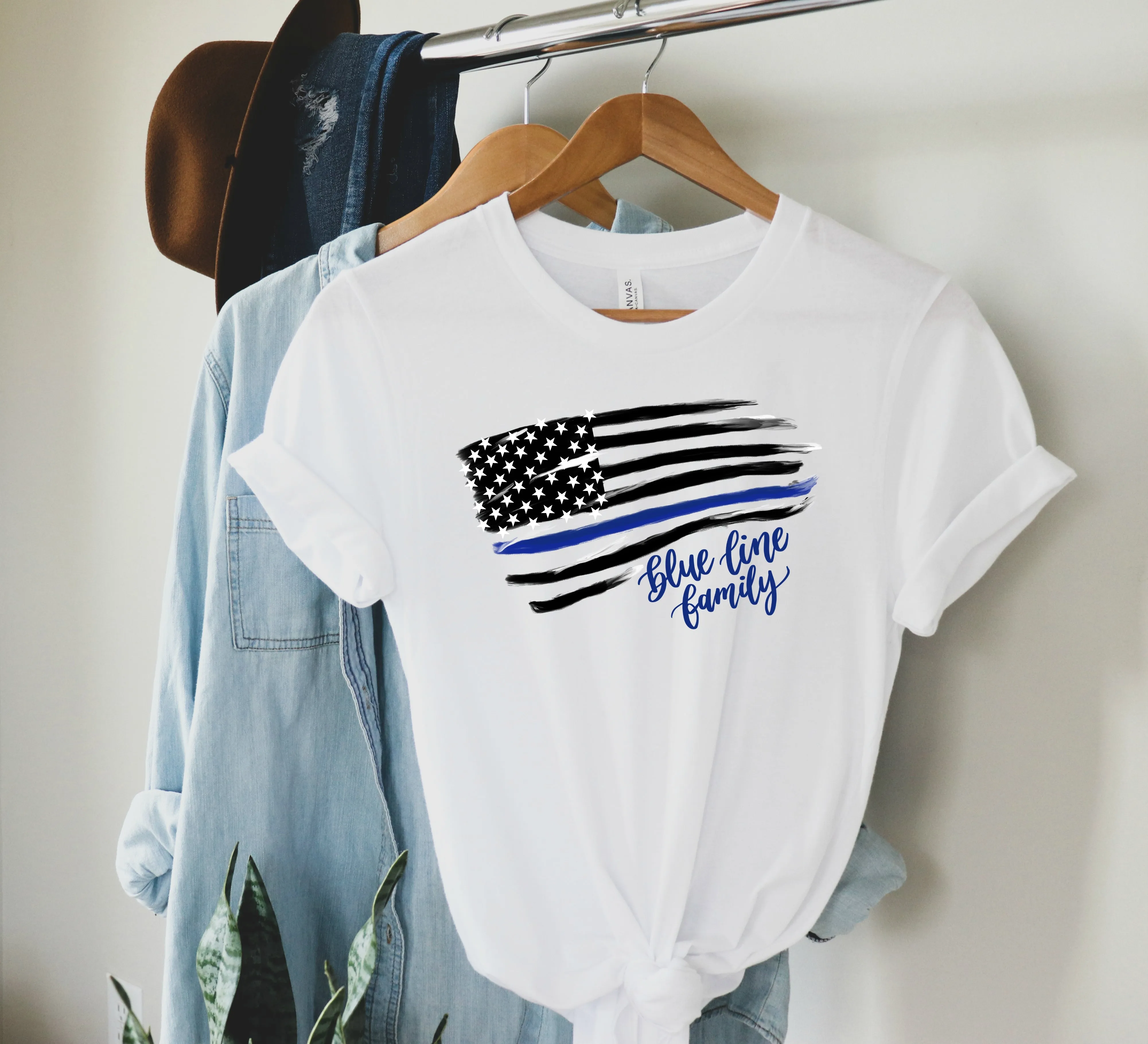 Blue Line Family Tee sold by Detailed Threads Boutique