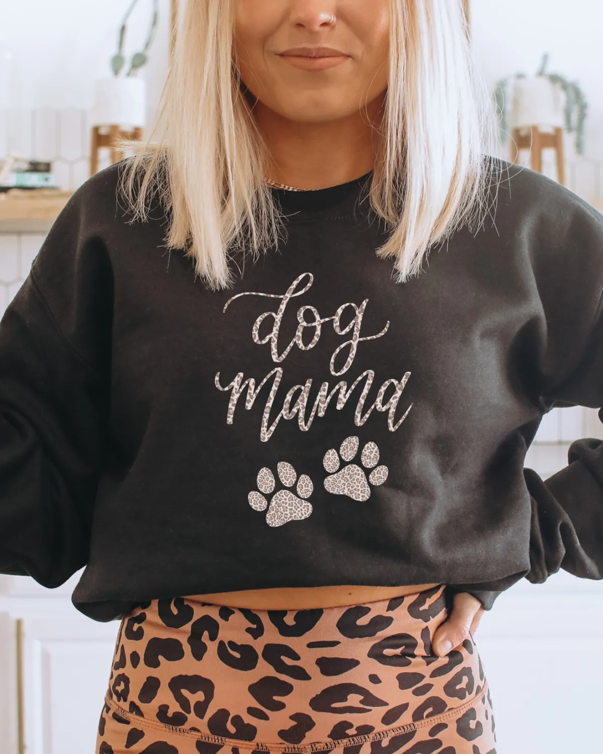 Leopard Dog Mama Sweatshirt sold by Detailed Threads Boutique product image thumbnail 2