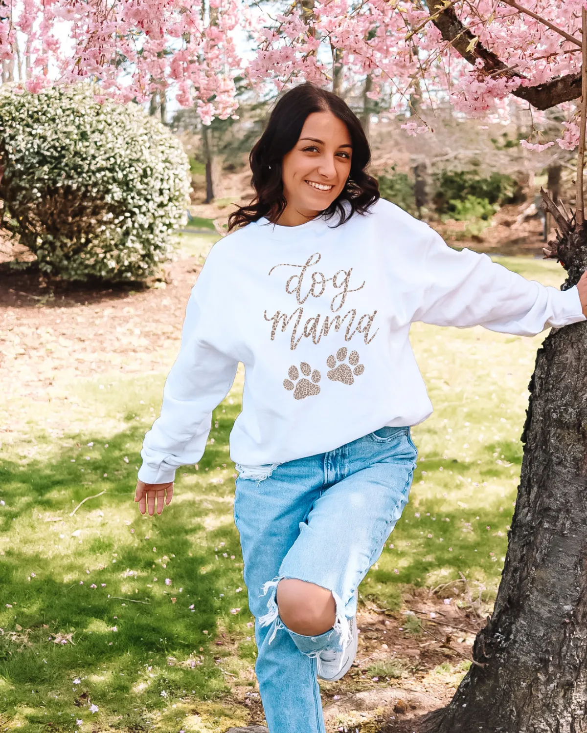 Leopard Dog Mama Sweatshirt sold by Detailed Threads Boutique