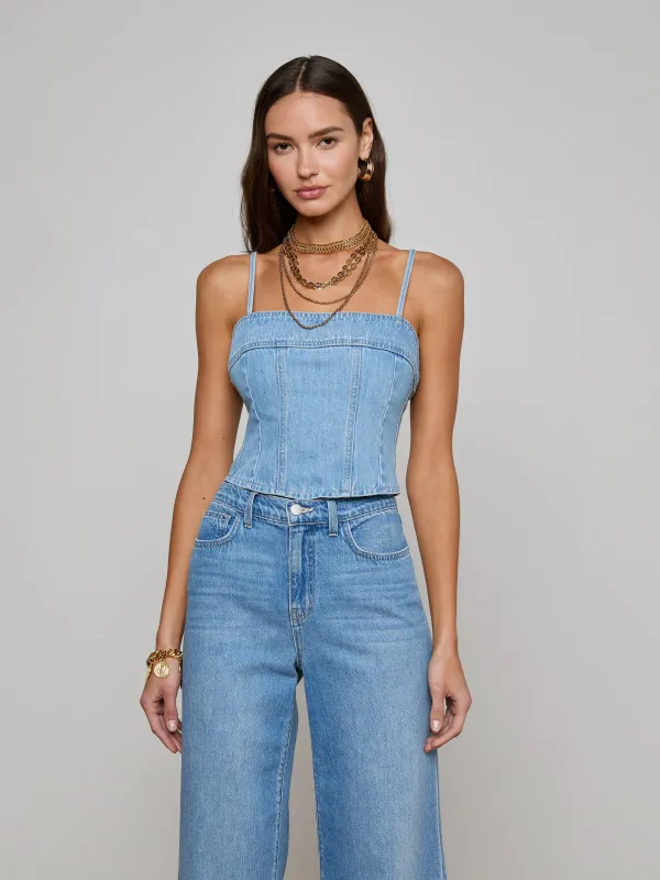 L'agence - Arlin Denim Tank - Le Grand sold by Jessie Boutique