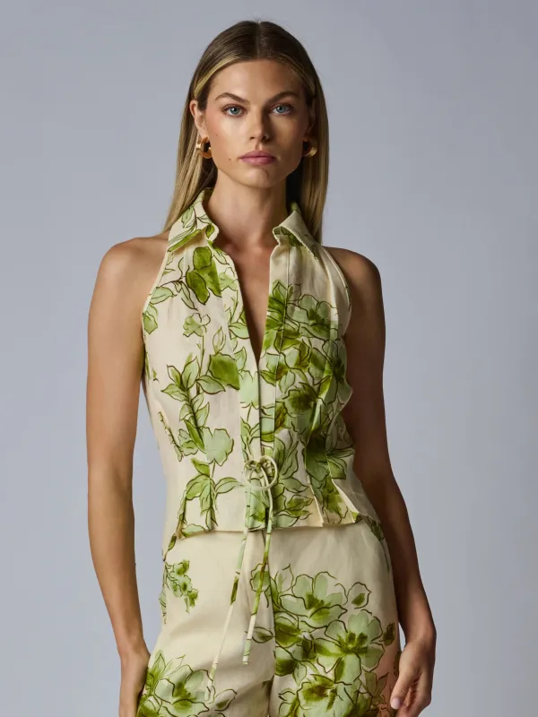 Hevron - Sloan Vest - Green Floral sold by Jessie Boutique
