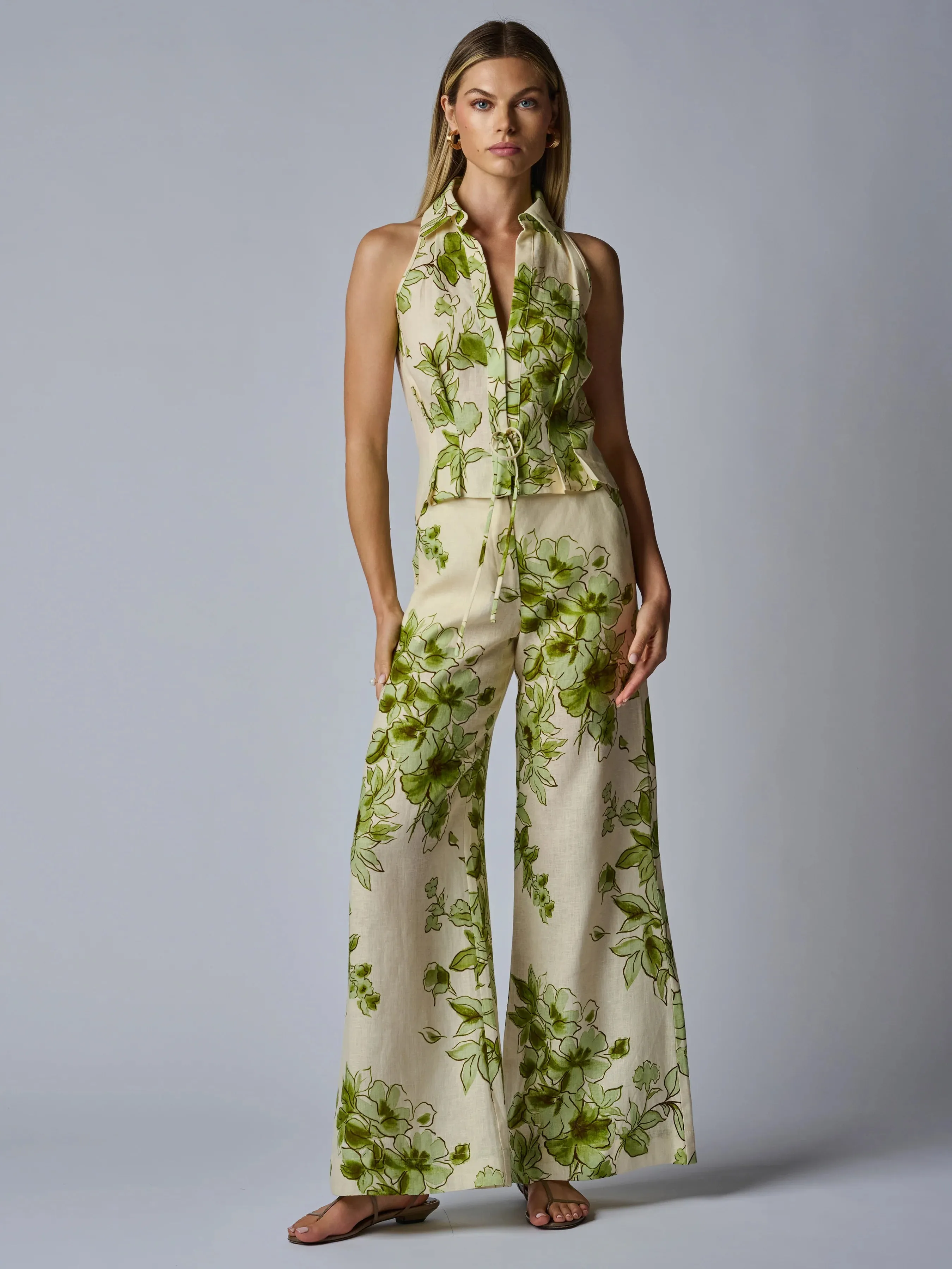 Hevron - Sloan Vest - Green Floral sold by Jessie Boutique product image thumbnail 2