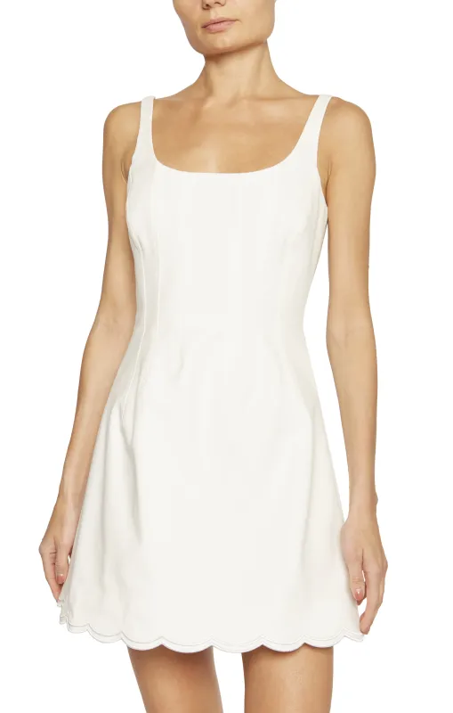 Ramy Brook - Adriana Sleeveless Scalloped Mini Dress - Ivory sold by Jessie Boutique