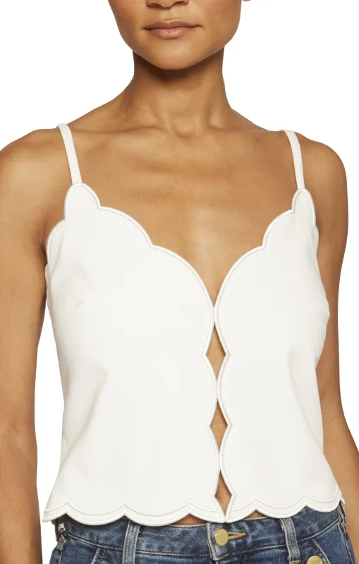 Ramy Brook - Tilda Stretch Cotton Scalloped Tank Top - Ivory made by Ramy Brook