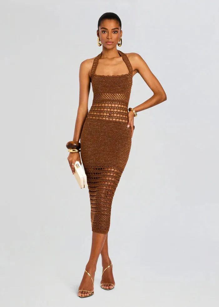 Retrofete - Jaycee Crochet Dress - Sepia/Bronze sold by Jessie Boutique