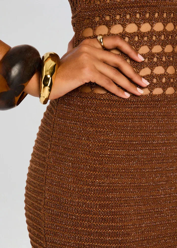 Retrofete - Jaycee Crochet Dress - Sepia/Bronze sold by Jessie Boutique product image thumbnail 2