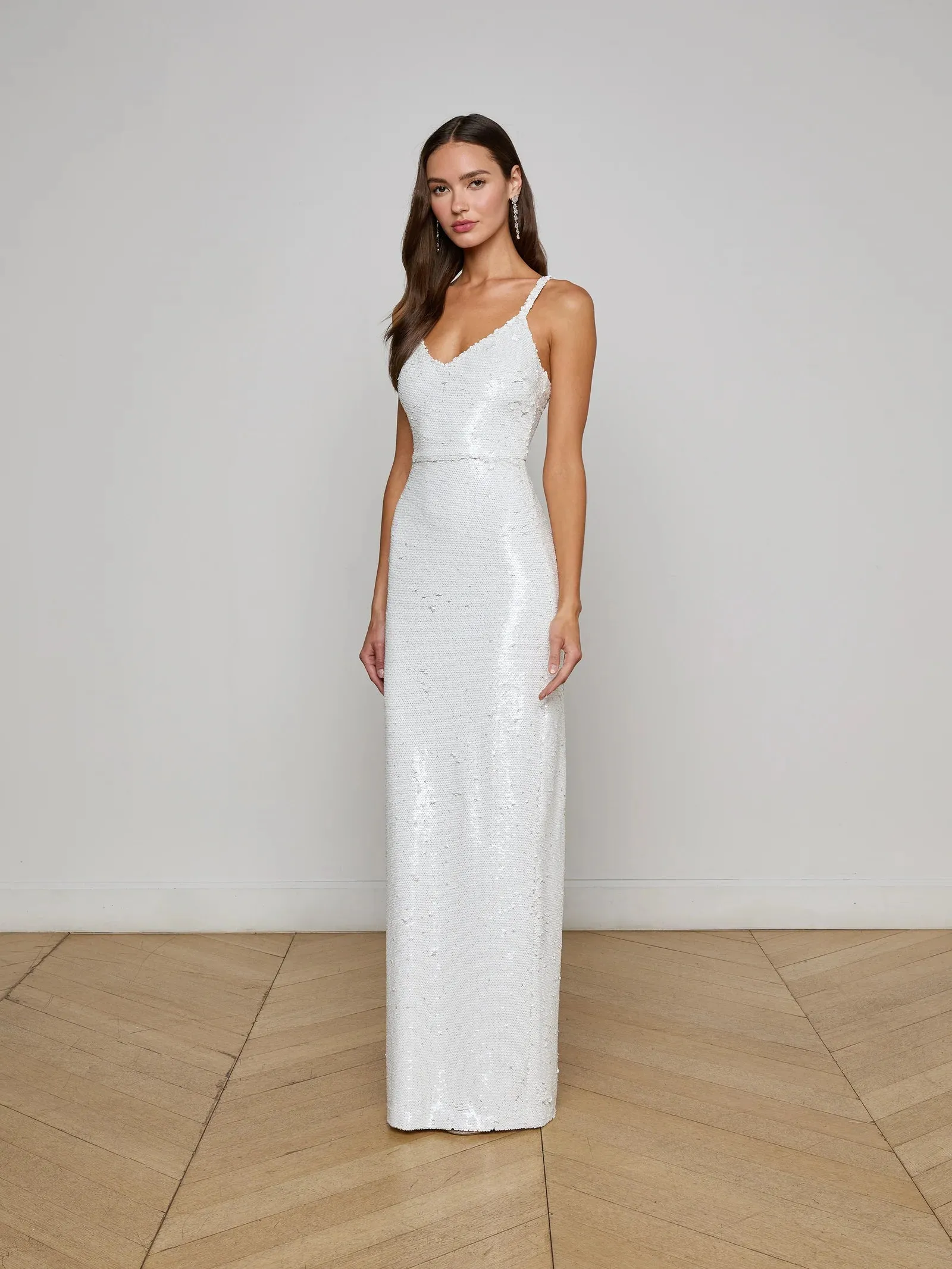 L'agence - Karma Sequin Maxi Dress - White Sequin sold by Jessie Boutique product image thumbnail 2