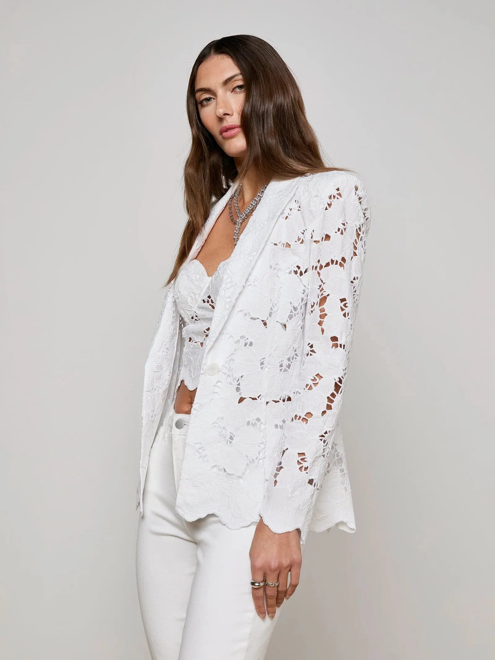 L’agence - Clementine Lace Blazer - White sold by Jessie Boutique product image thumbnail 2