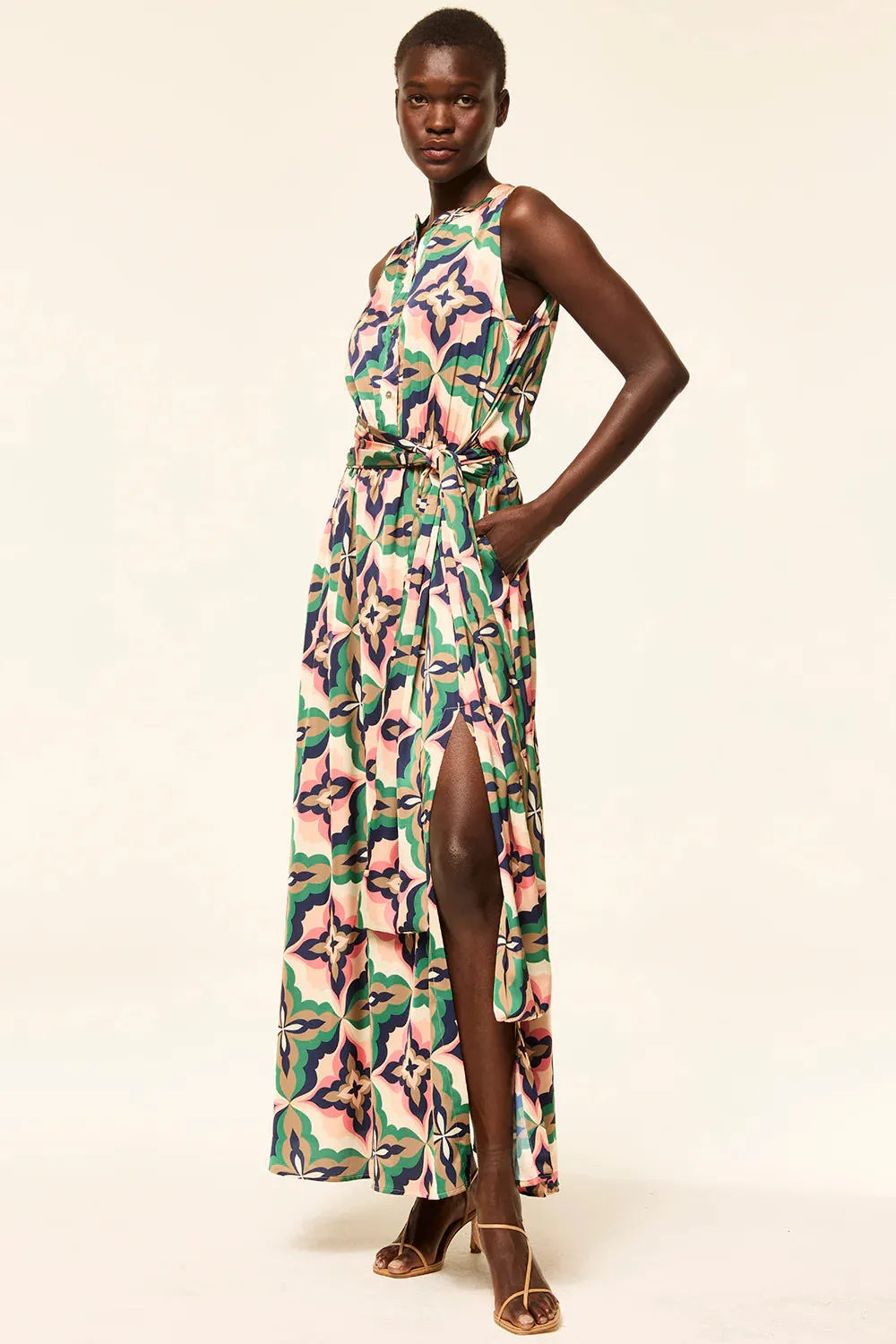 Misa - Anabella Dress - Mosaic Coral sold by Jessie Boutique