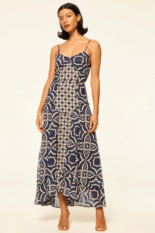 Misa - Mila Dress - Blue Mosaic sold by Jessie Boutique