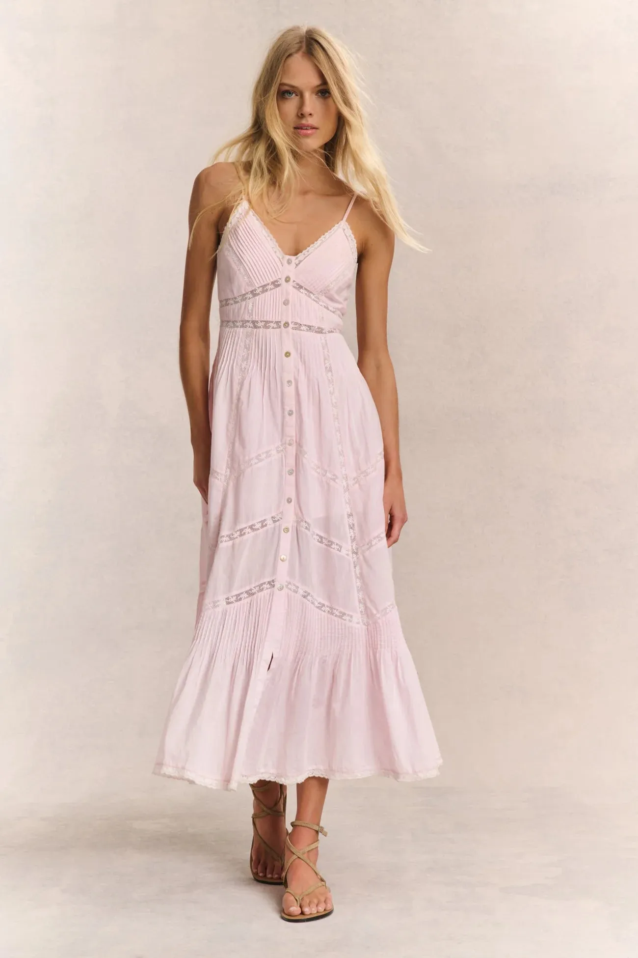 Loveshackfancy - Esilda Heritage Cotton Midi Dress - Pink sold by Jessie Boutique