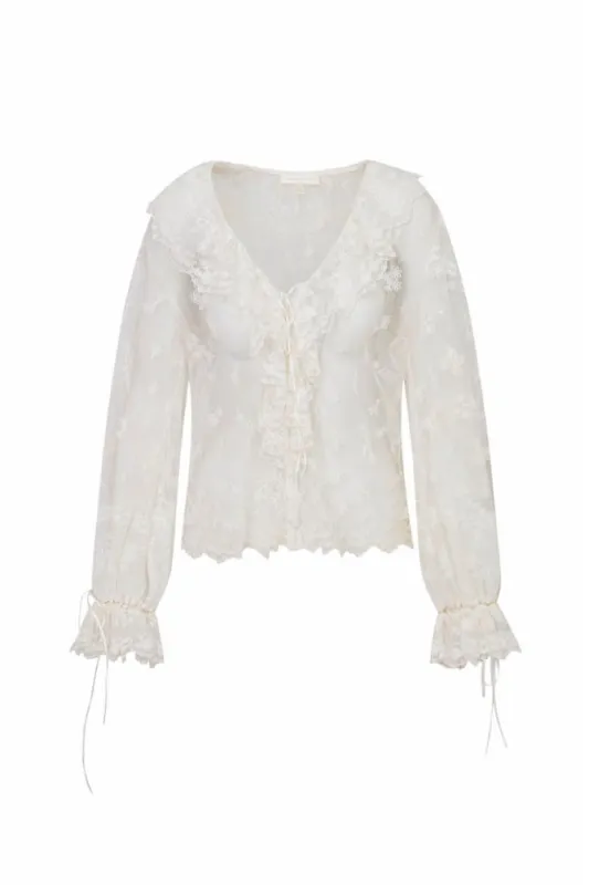 Loveshackfancy - Aubrenna Top - White sold by Jessie Boutique