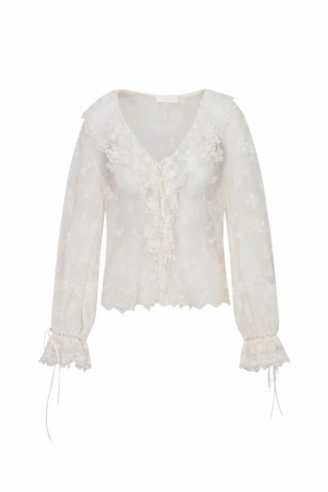 Loveshackfancy - Aubrenna Top - White sold by Jessie Boutique