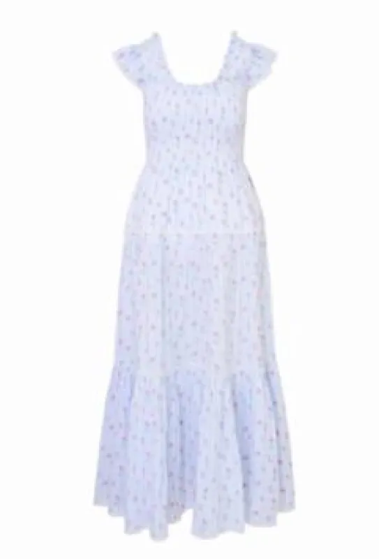 Loveshackfancy - Chessie Heritage Cotton Maxi Dress - Coastline Blue sold by Jessie Boutique