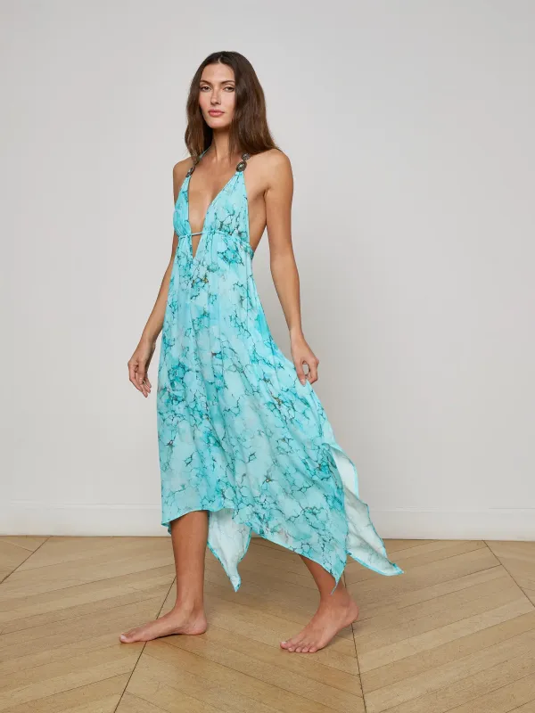 L'agence - Umma Cover-Up Dress - Turquoise sold by Jessie Boutique