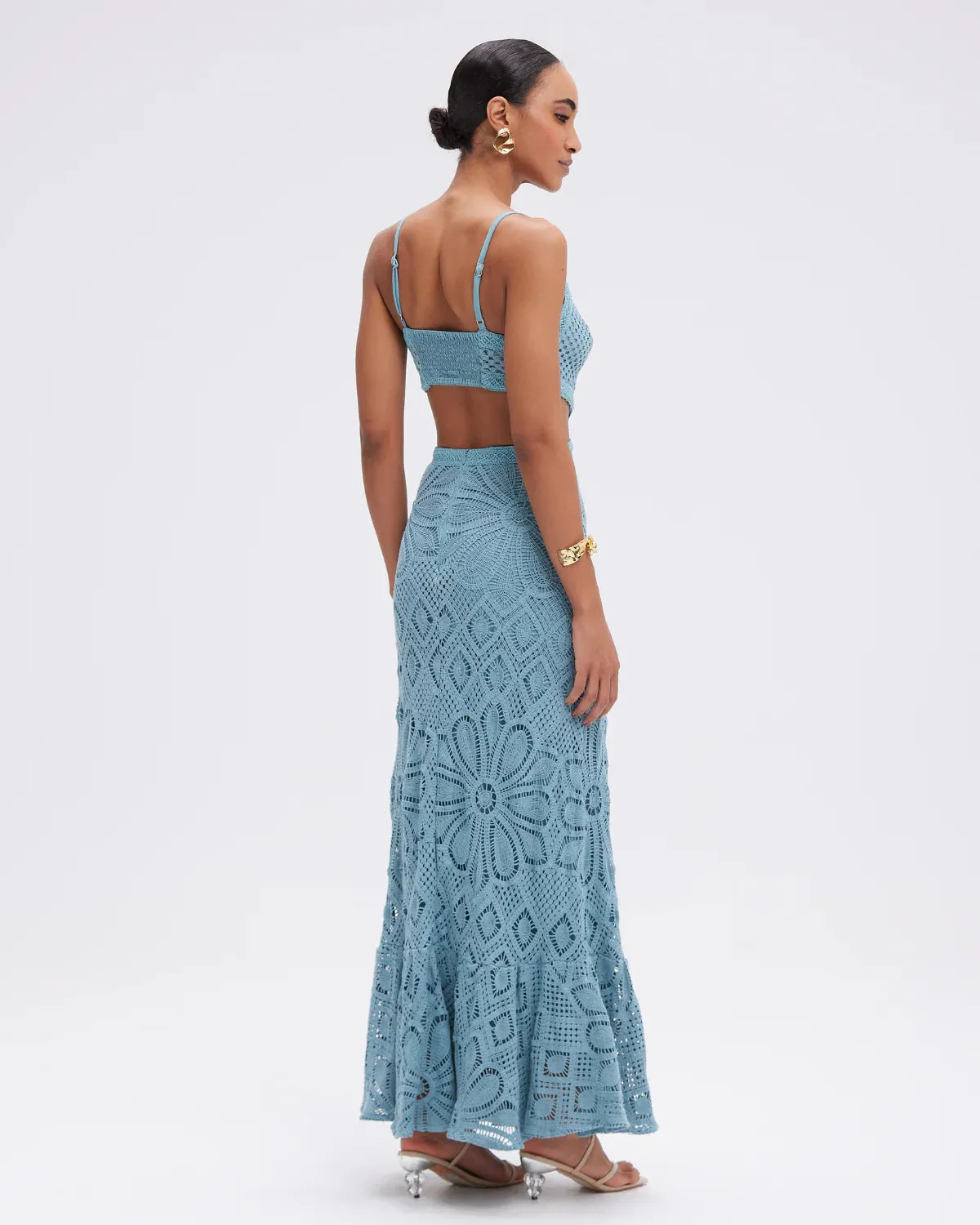Patbo - Camila Coelho Crochet Midi Dress - Blue sold by Jessie Boutique product image thumbnail 3