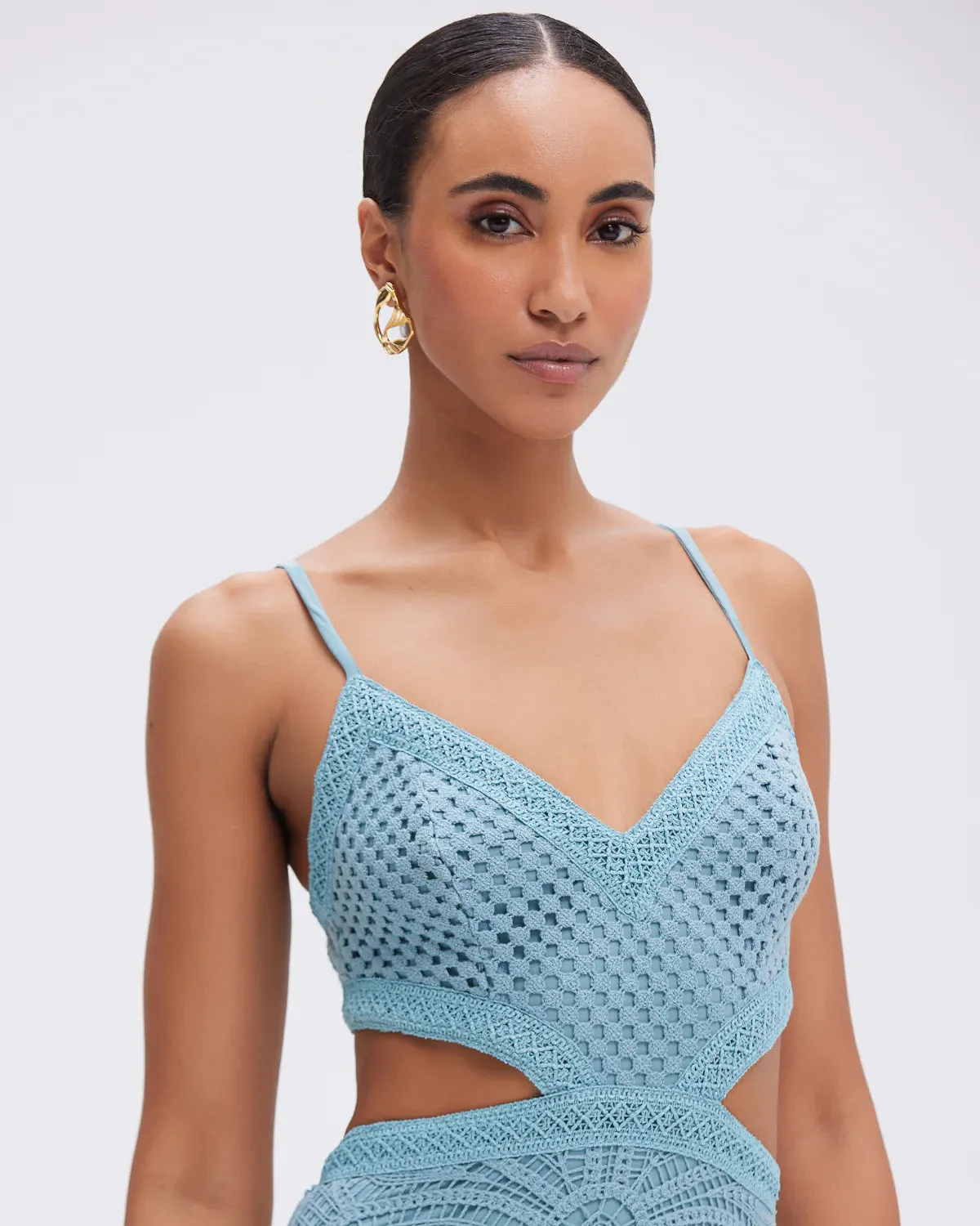 Patbo - Camila Coelho Crochet Midi Dress - Blue sold by Jessie Boutique product image thumbnail 2