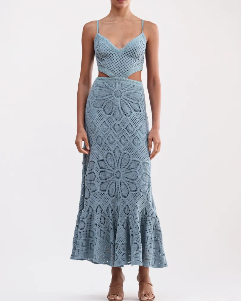 Patbo - Camila Coelho Crochet Midi Dress - Blue sold by Jessie Boutique product image thumbnail 4