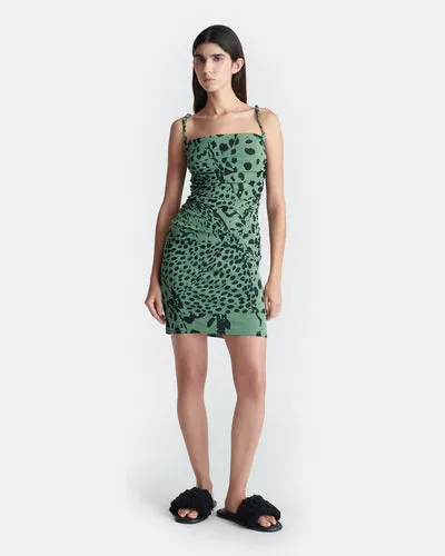 Nanushka - Adie Printed Mesh Jersey Dress - Cheetah Green sold by Jessie Boutique product image thumbnail 2