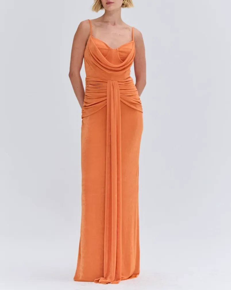 Patbo - Radiant Jersey Gown - Orange sold by Jessie Boutique