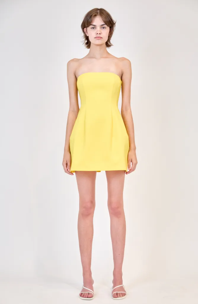 Simkhai - Arta Strapless Mini Dress - Sunny sold by Jessie Boutique