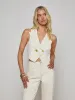 L'agence - Zadie Knit Vest - Ivory/Gold sold by Jessie Boutique