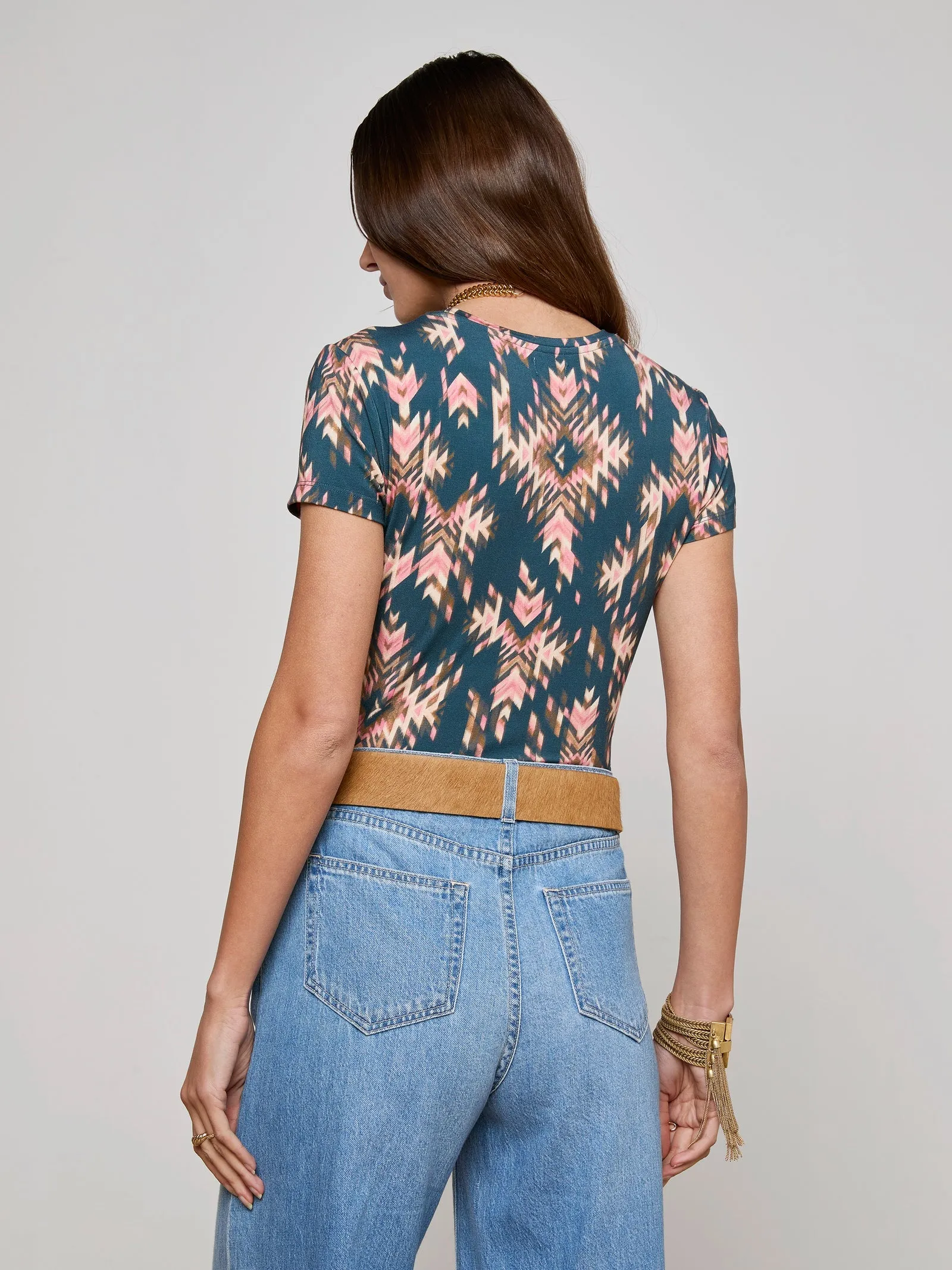 L'agence - Ressi Crew Neck - Charcoal Multi Ganado Print sold by Jessie Boutique product image thumbnail 3