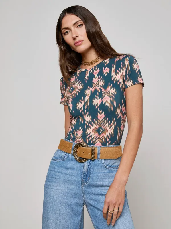 L'agence - Ressi Crew Neck - Charcoal Multi Ganado Print sold by Jessie Boutique