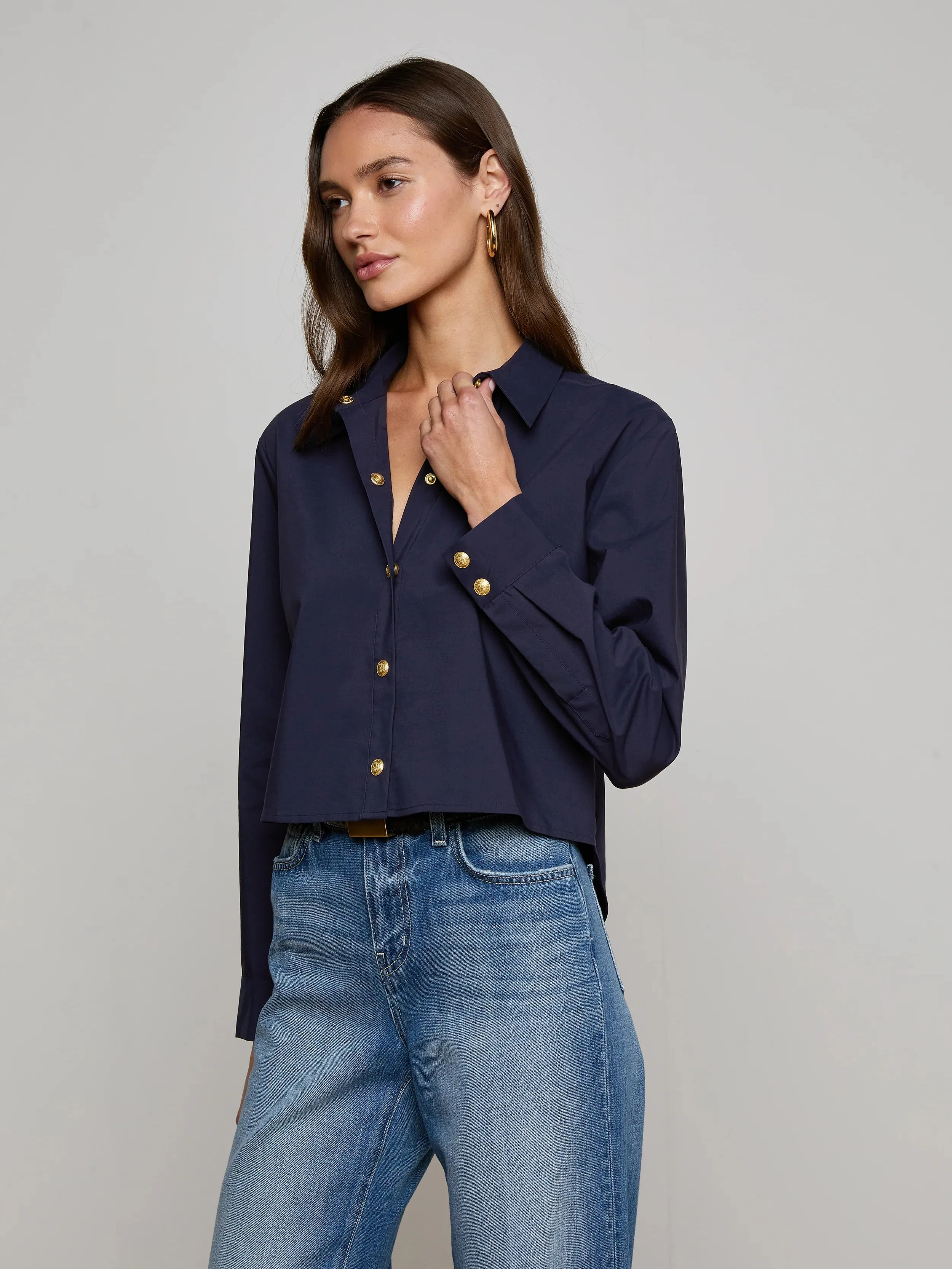 L'agence - Cosette Button-Down Shirt - Midnight sold by Jessie Boutique product image thumbnail 2