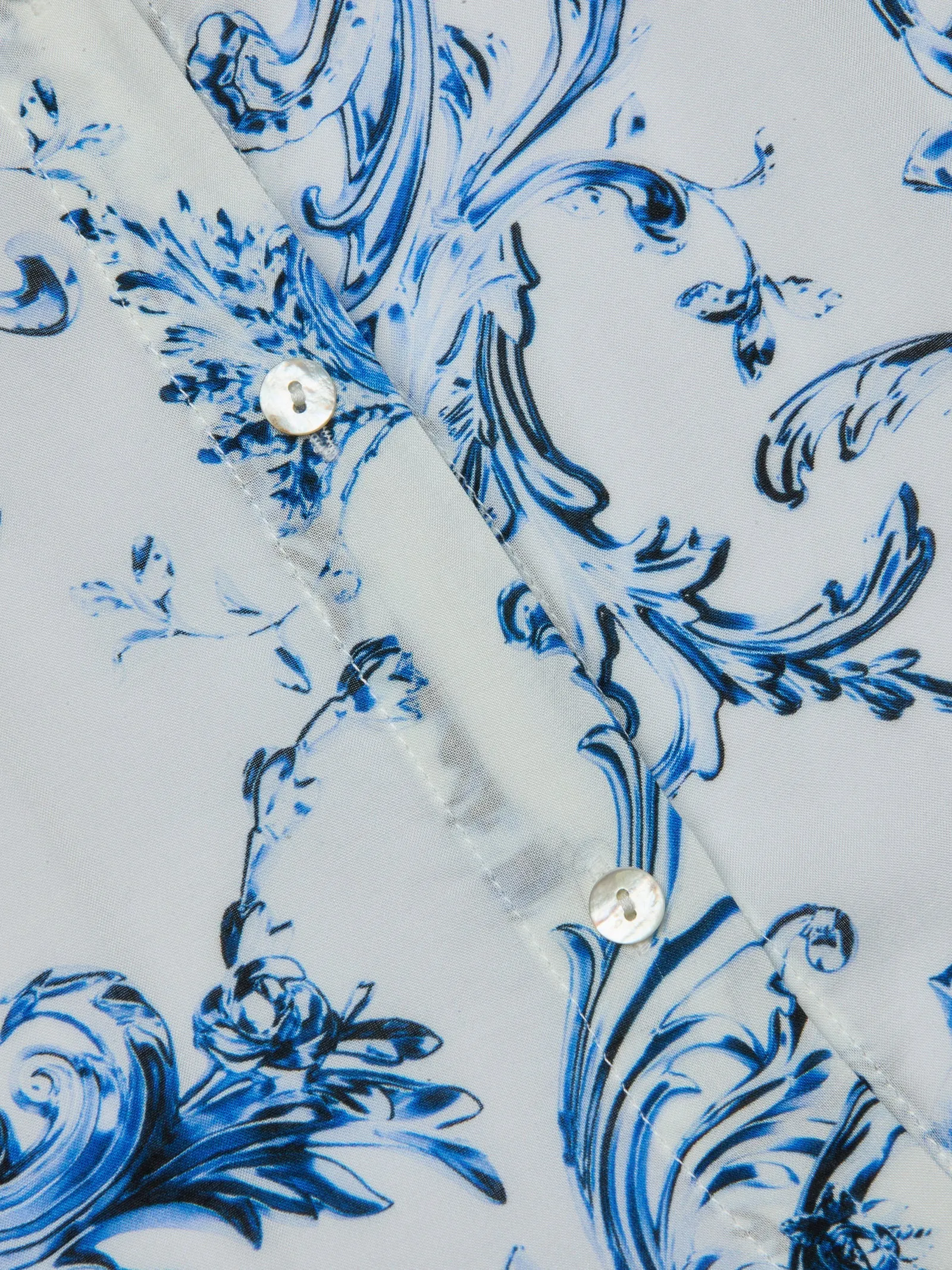 L'agence - Holly Blouse - White/Blue Baroque Swirl sold by Jessie Boutique product image thumbnail 4