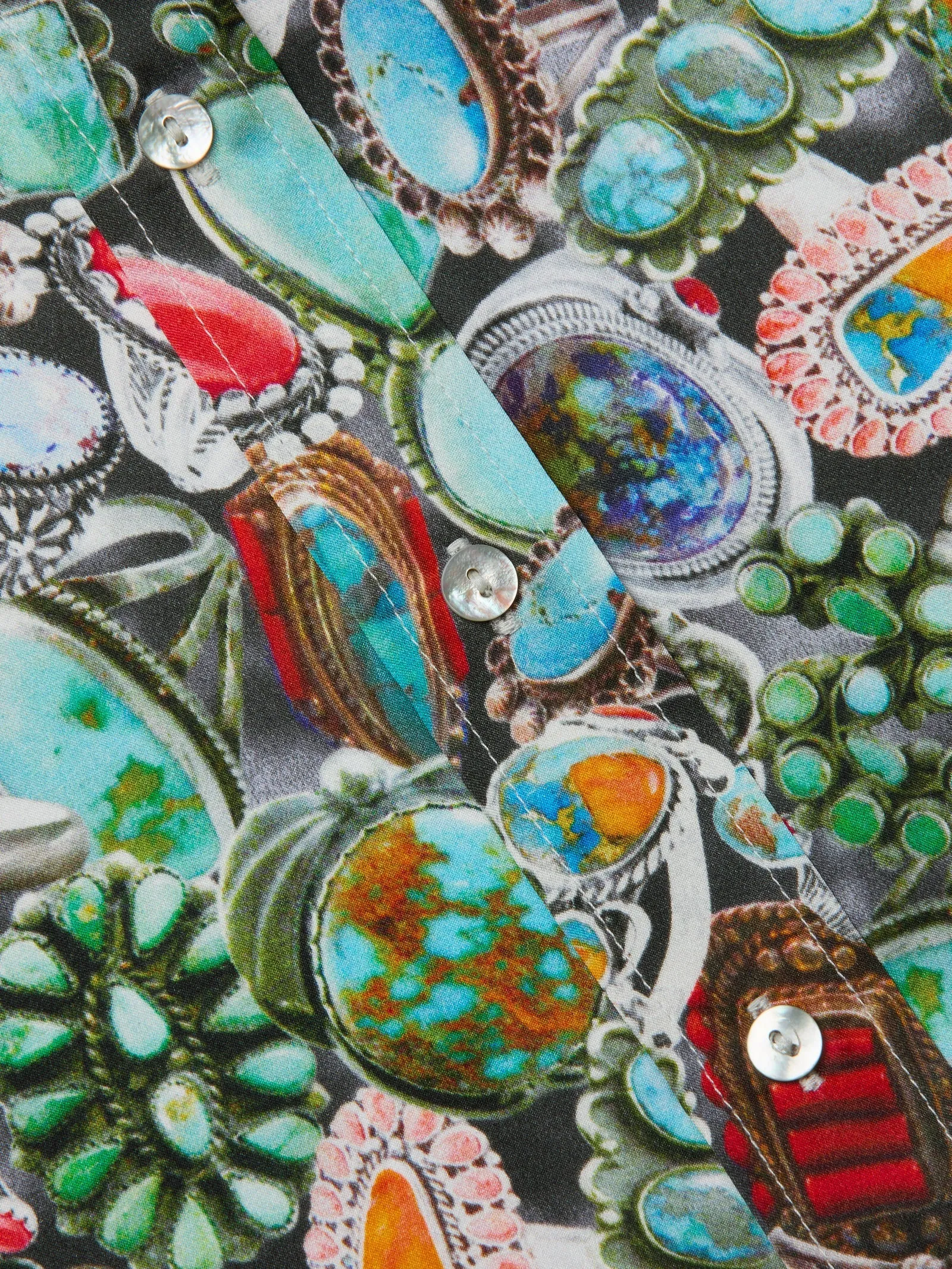 L'agence - Dani Silk Blouse - Multi Mix Turquoise Rings sold by Jessie Boutique product image thumbnail 4