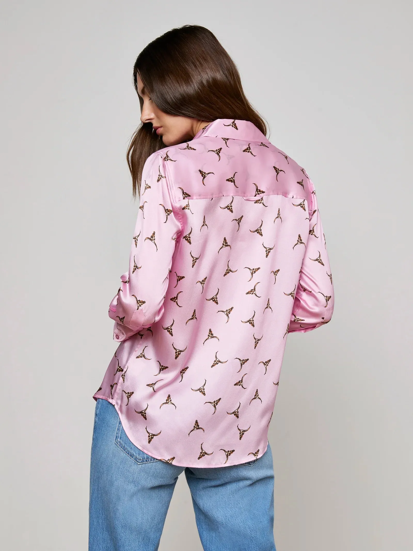 L'agence - Dani Silk Blouse - Blush/Bronze Bulls Head sold by Jessie Boutique product image thumbnail 3