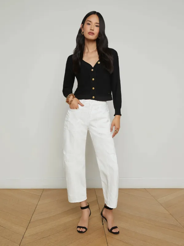 L'agence - Cody Barrel-Leg Jeans - Blanc sold by Jessie Boutique