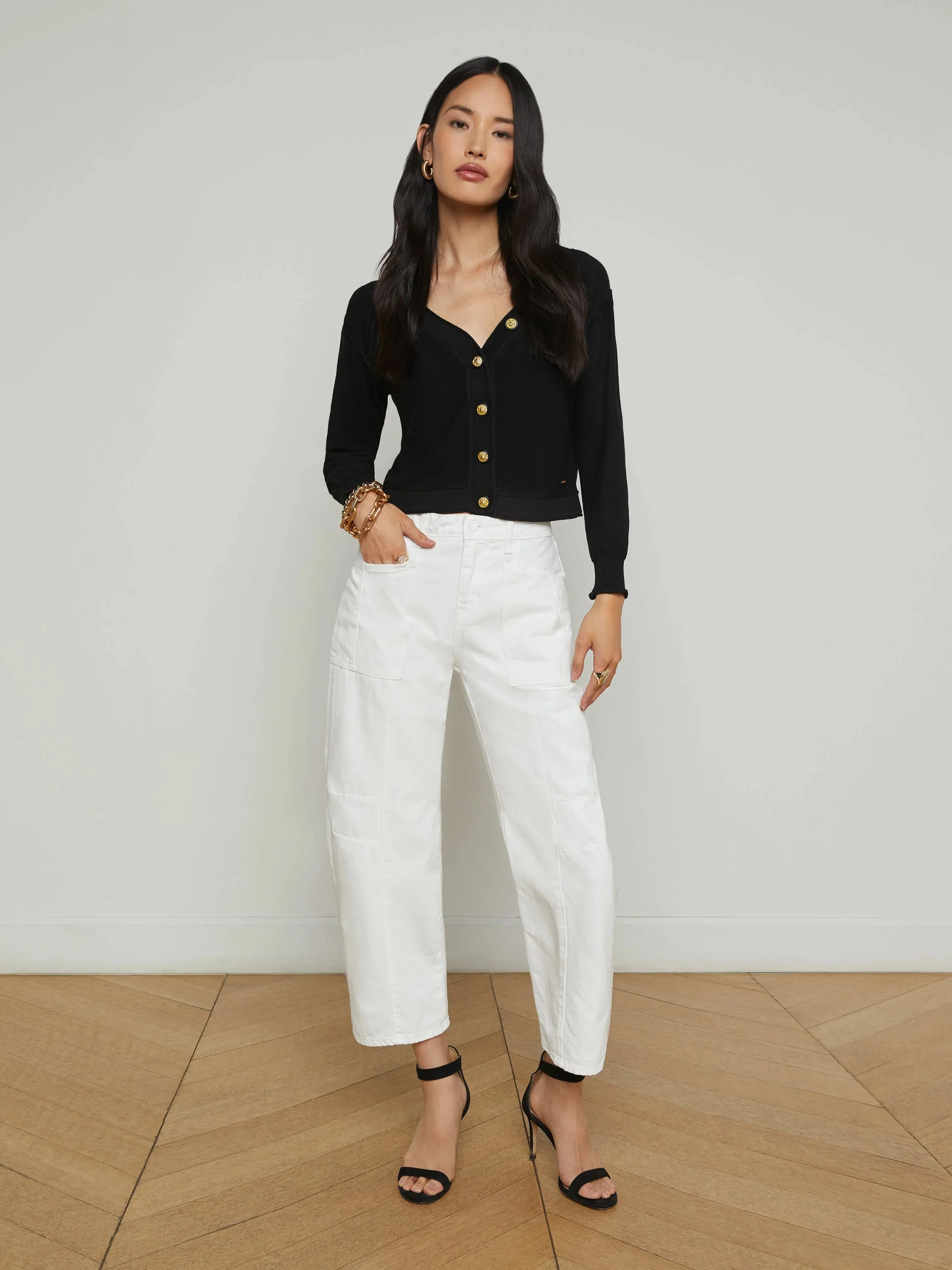 L'agence - Cody Barrel-Leg Jeans - Blanc sold by Jessie Boutique