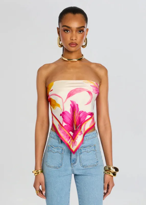 Retrofete - Alivia Silk Top - Bianco Primavera sold by Jessie Boutique