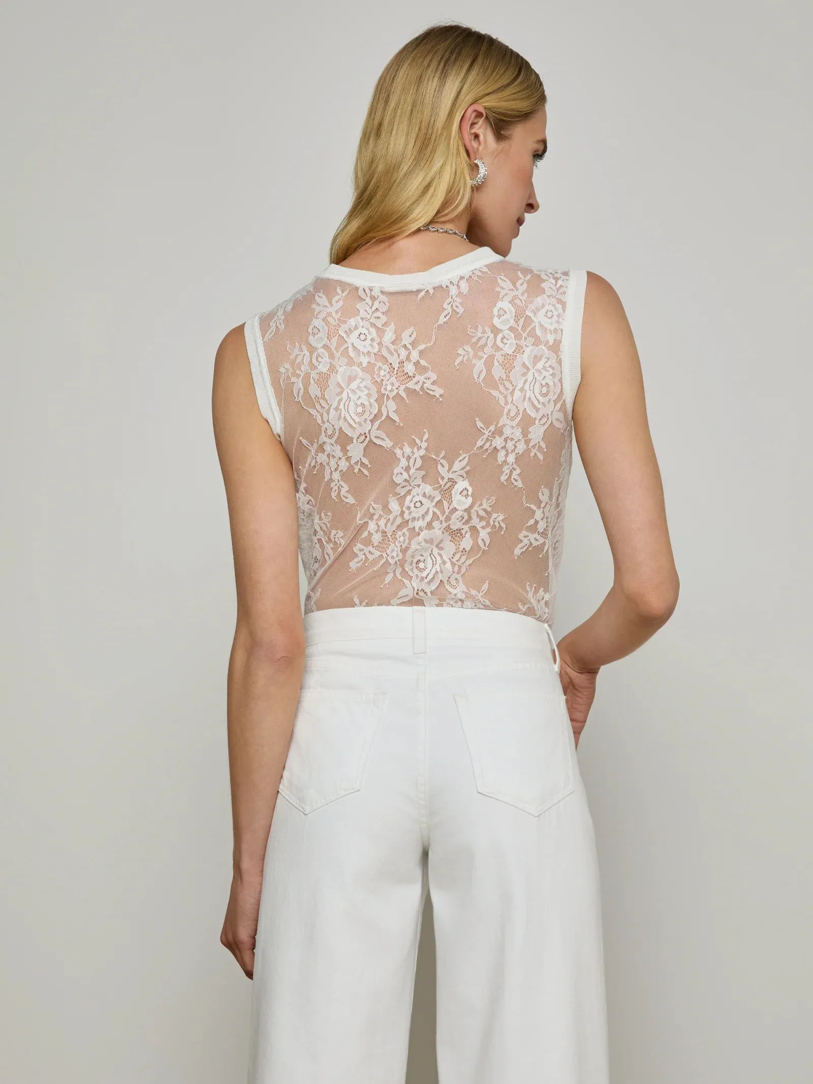 L’agence - Brax Floral Lace Tank - Ivory sold by Jessie Boutique product image thumbnail 2
