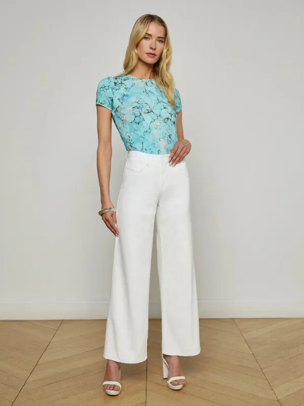 L’agence - Alicent Wide Leg Jean - Blanc sold by Jessie Boutique