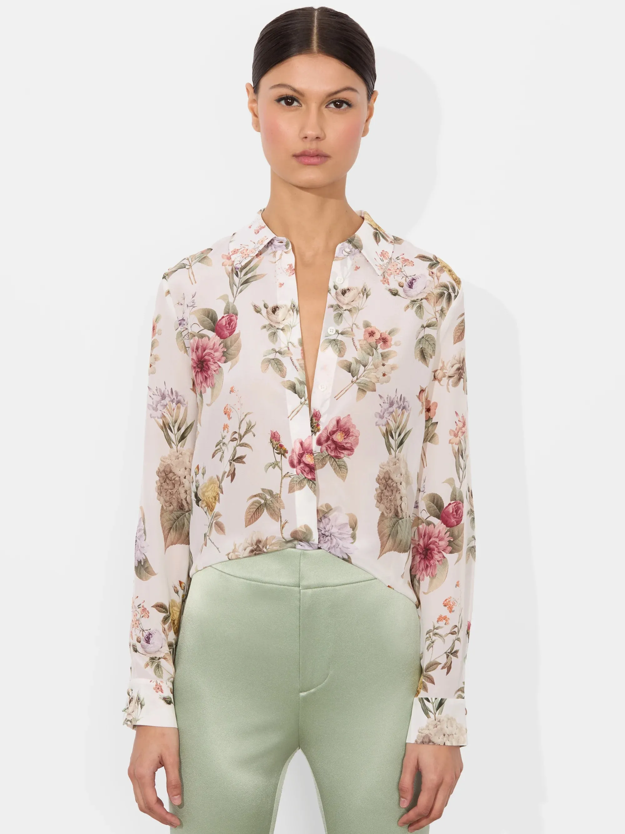 Alice + Olivia - Willa Silk Blouse - Sweet Nothing sold by Jessie Boutique