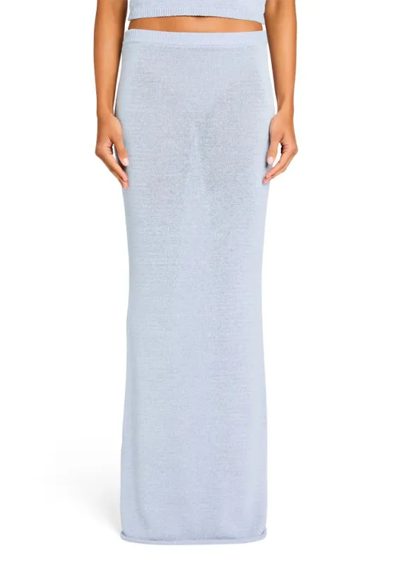 SER.O.YA - Kora Knit Maxi Skirt - Ice Blue sold by Jessie Boutique
