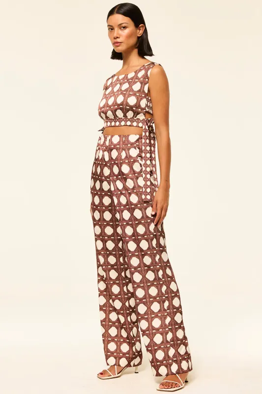 Misa - Rita Pant - Choco Rattan Tile sold by Jessie Boutique