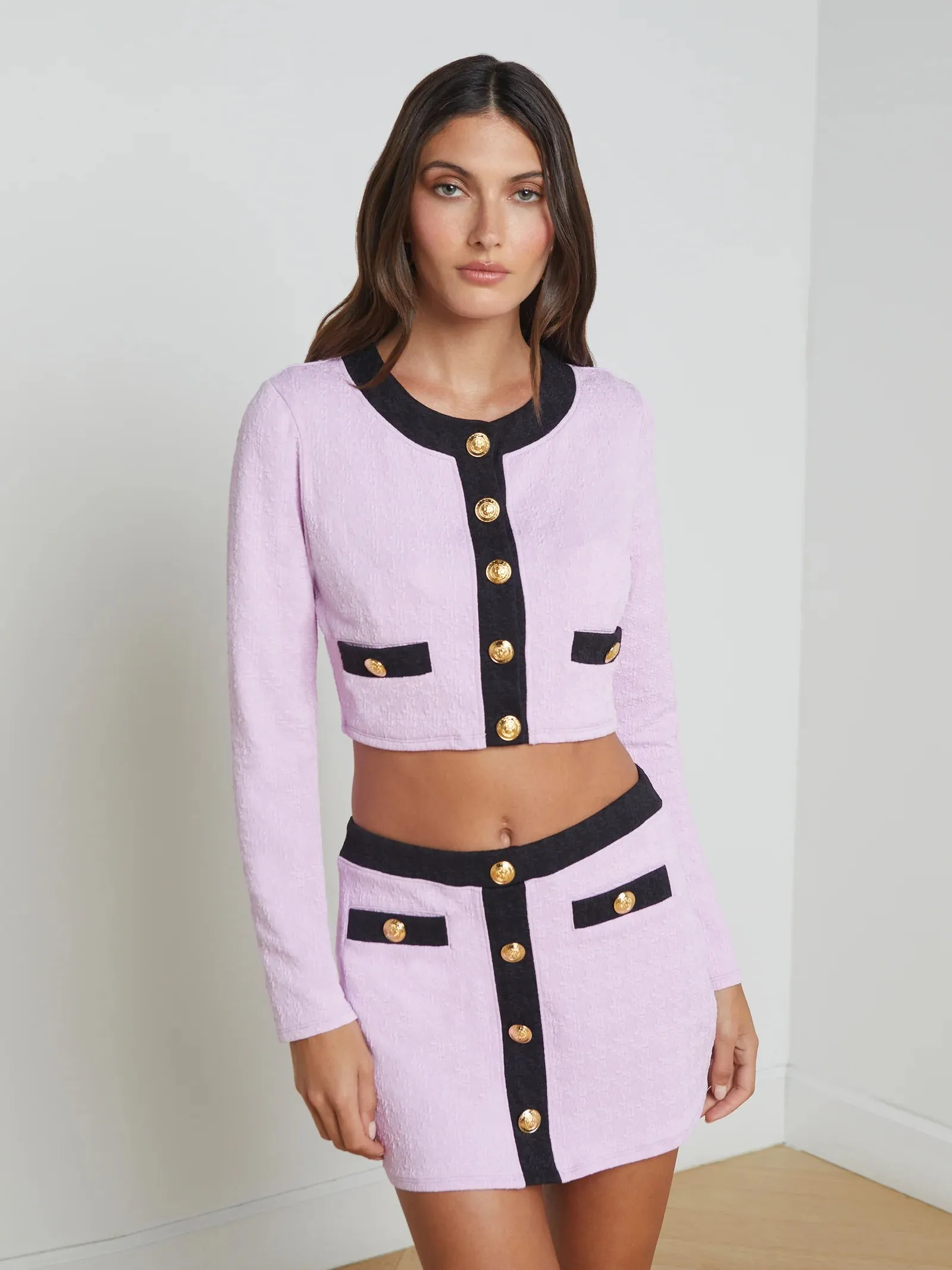 L'agence - Adaline Colorblock Chic Swim Cardigan - Light Violet sold by Jessie Boutique