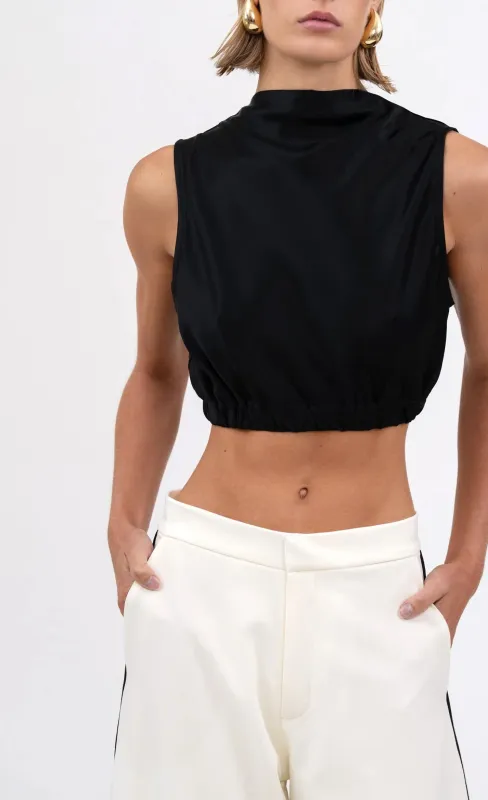 Nonchalant - Reese Crop - Black sold by Jessie Boutique