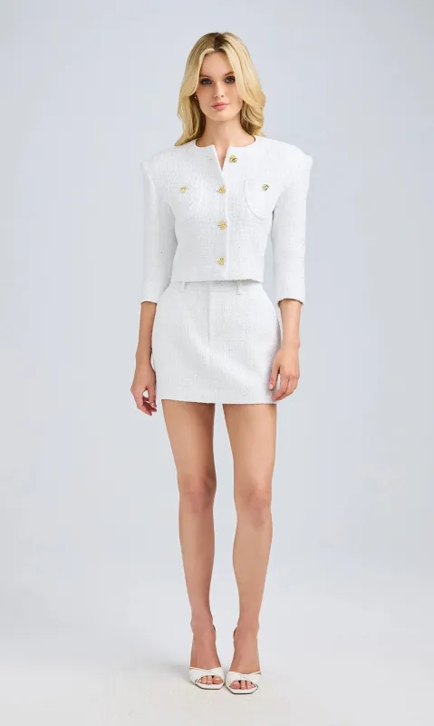 Generation love - Daphne Tweed Skirt - White sold by Jessie Boutique