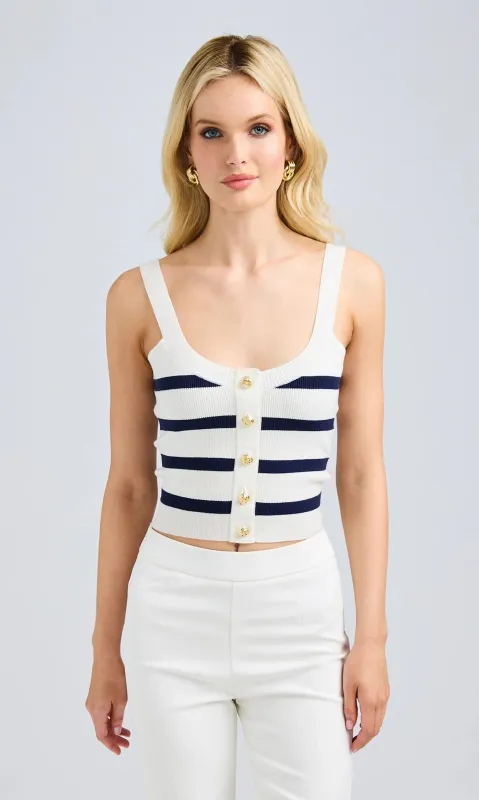 Generation love - Alesso Top - White/Navy sold by Jessie Boutique