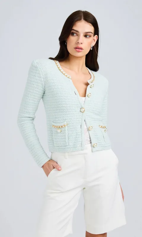 Generation love - Kelly Chain Cardigan - Opal Melange sold by Jessie Boutique