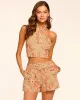 Ramy Brook - Teddy Embroidered Belted Mini Short - Natural Fleur sold by Jessie Boutique