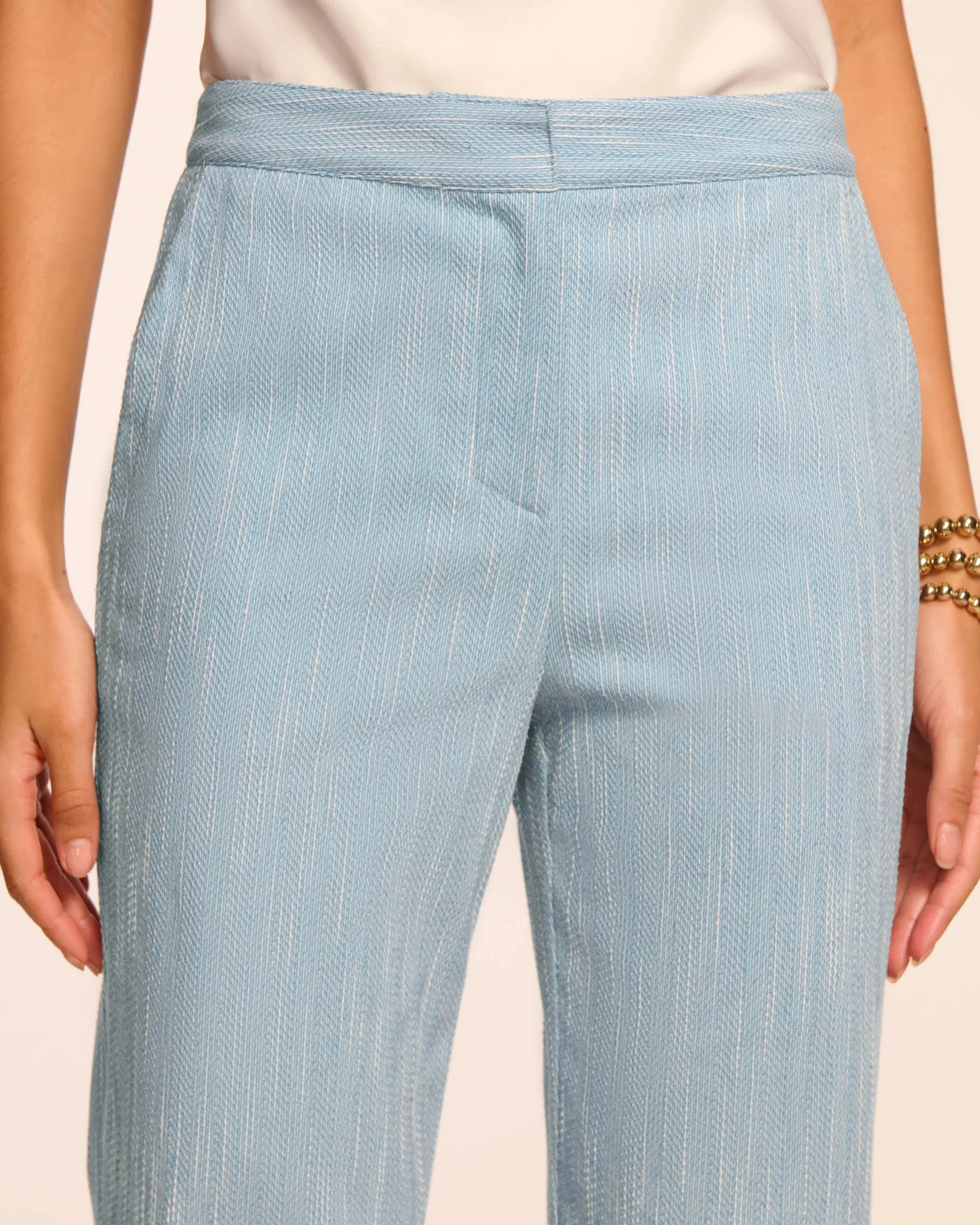 Ramy Brook - Naima Textured Mid-Rise Pant - Light Indigo sold by Jessie Boutique product image thumbnail 4